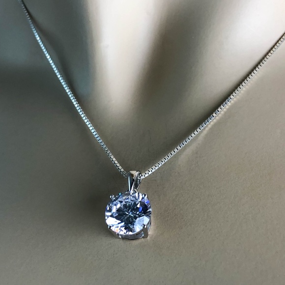 Sterling Silver Cz Necklace - Picture 4 of 8